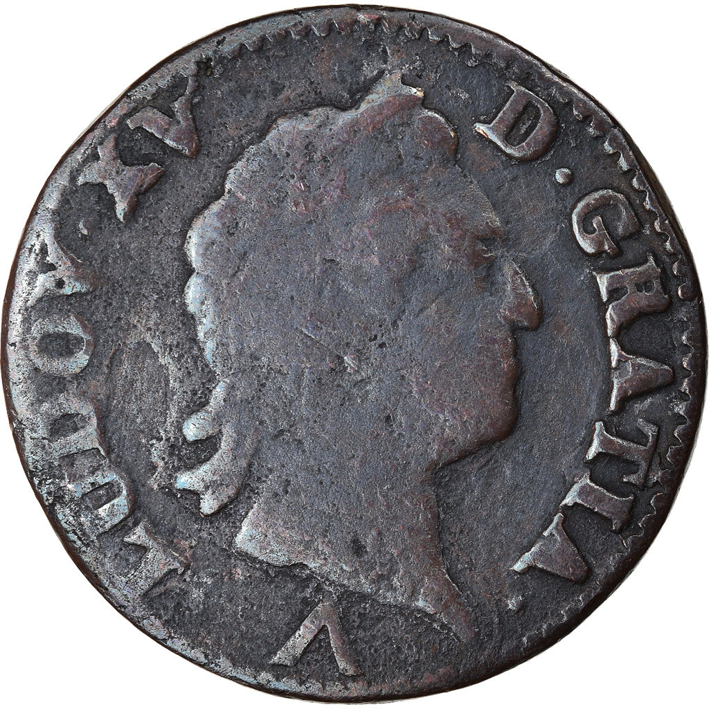 Monnaie, France, Louis XV, Sol à la vieille tête, 1771, Lille, B+, Cuivre