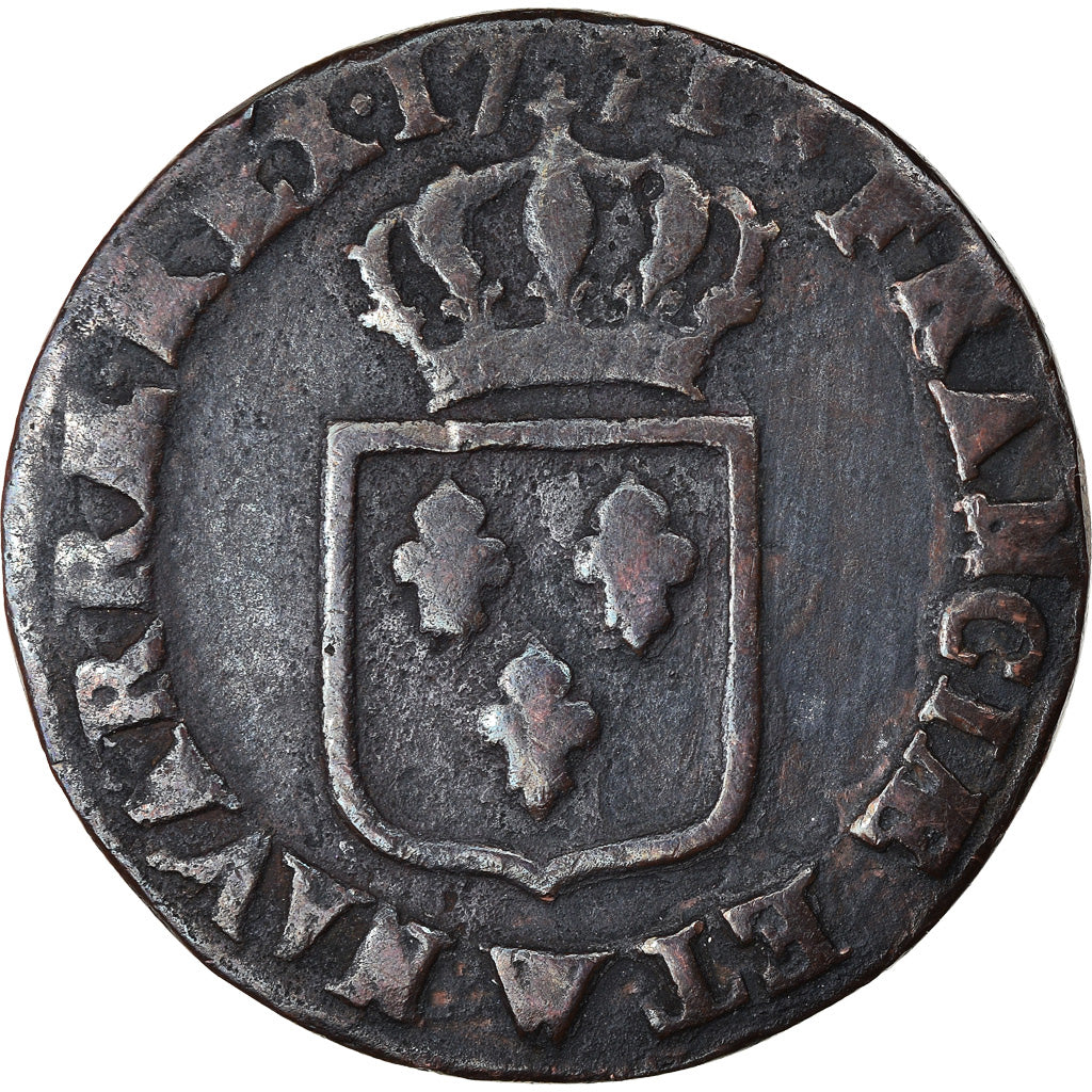 Monnaie, France, Louis XV, Sol à la vieille tête, 1771, Lille, B+, Cuivre