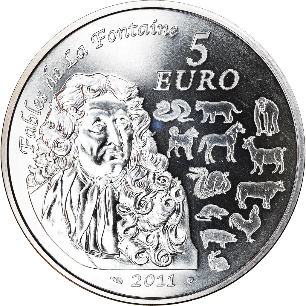 Francia, Monnaie de Paris, 5 Euro, Year of the Rabbit, 2011, Proof, FDC, Plata