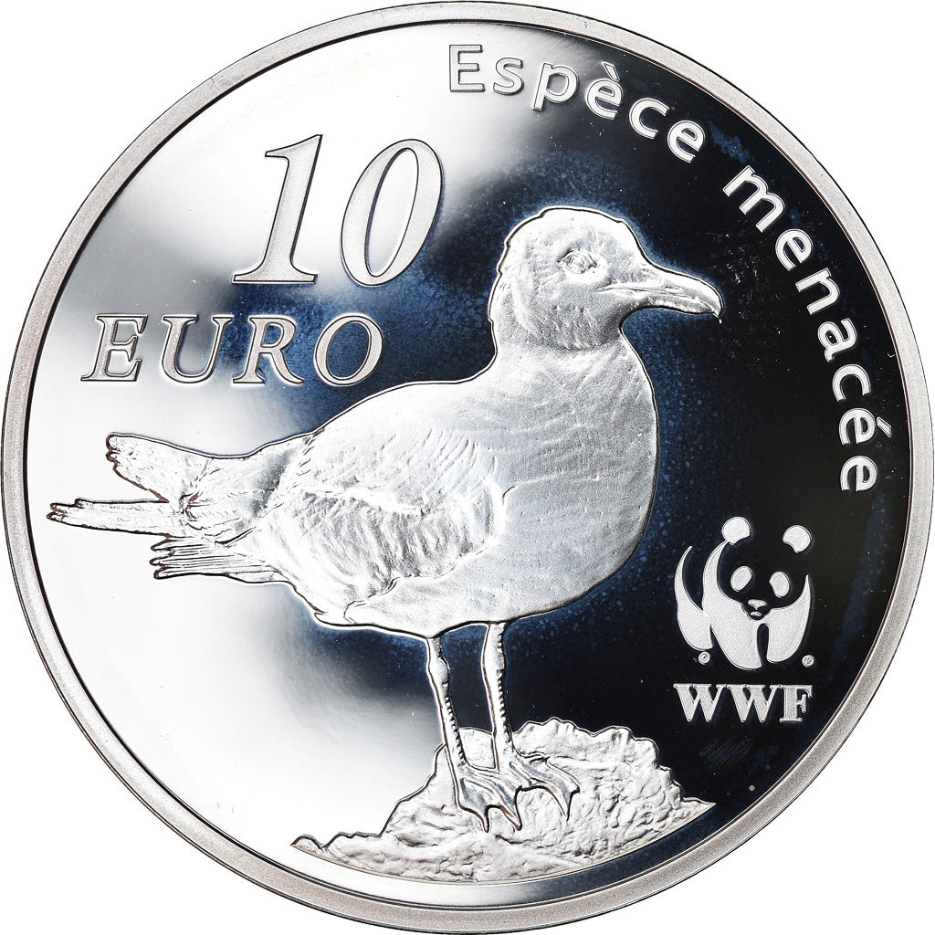 Francja, Monnaie de Paris, 10 Euro, WWF - Le Goéland d'Audouin, 2011, Paris