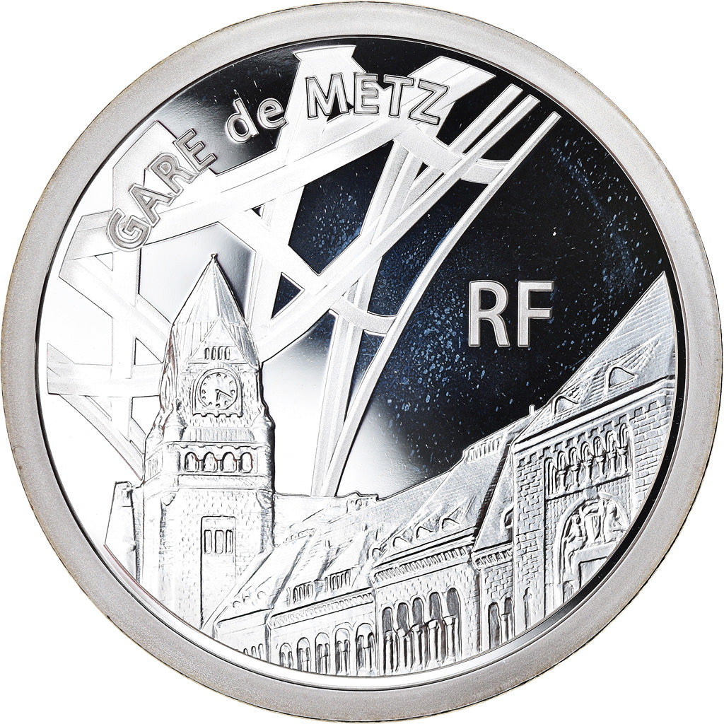 France, Monnaie de Paris, 10 Euro, Gare de Metz, 2011, Proof, MS(65-70), Silver