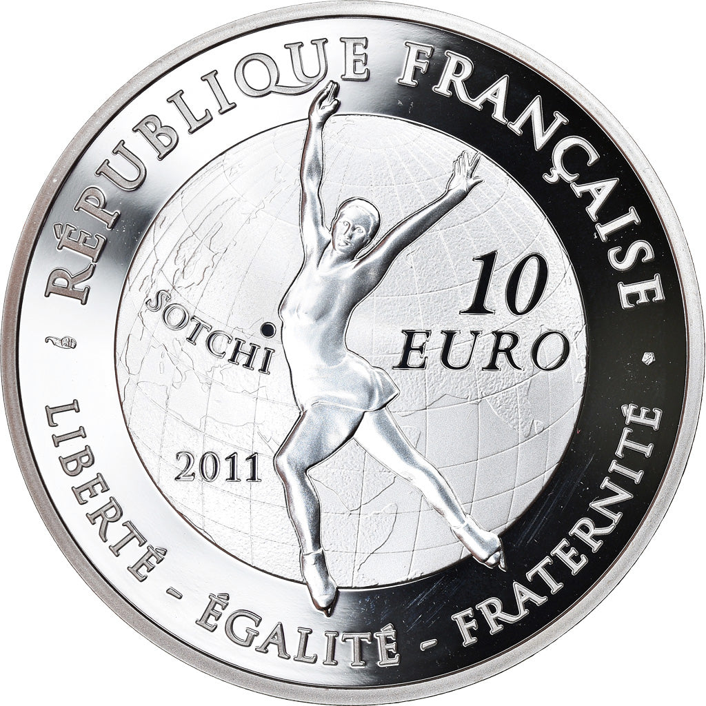 Francia, Monnaie de Paris, 10 Euro, JO 2014 Patinage artistique, 2011, Proof