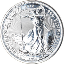 Coin, Great Britain, Britannia, 2 Pounds - 1 Oz, 2017, MS(65-70), Silver