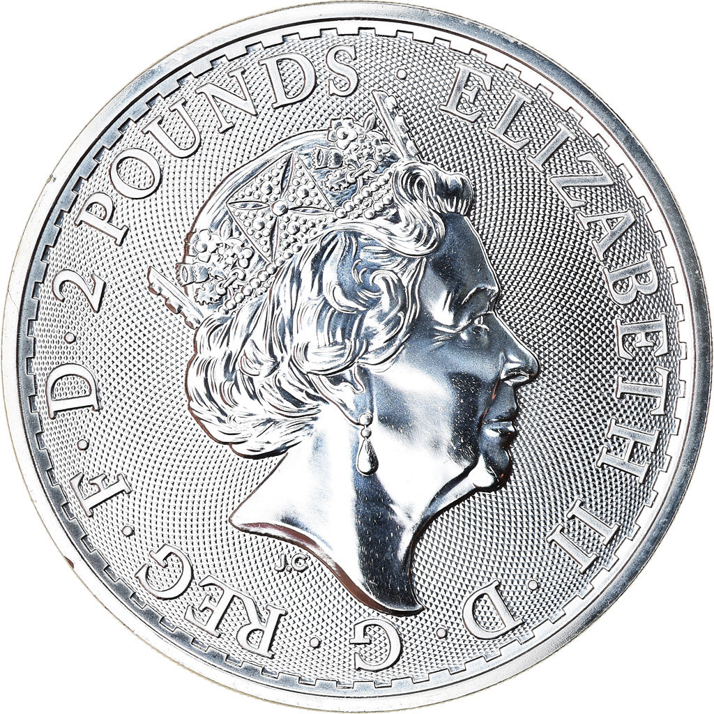 Coin, Great Britain, Britannia, 2 Pounds - 1 Oz, 2017, MS(65-70), Silver