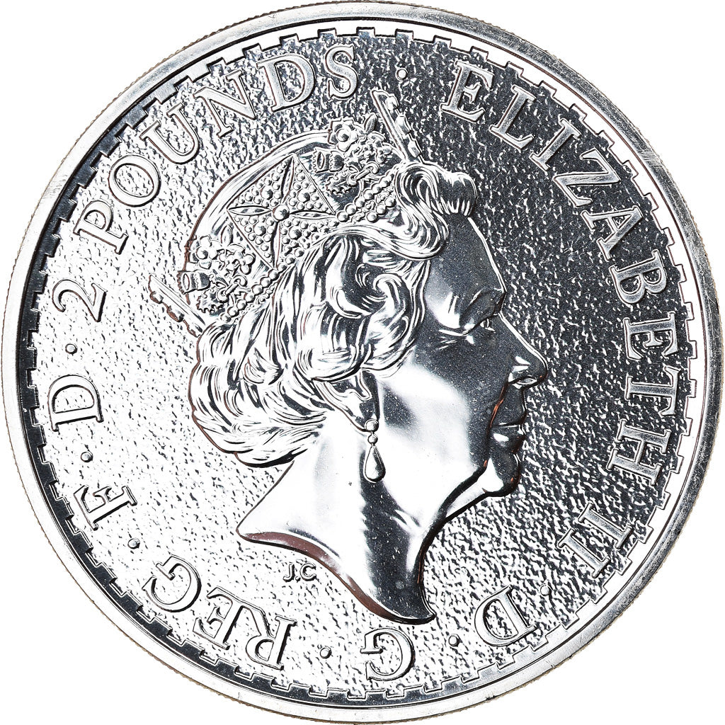 Coin, Great Britain, Britannia, 2 Pounds - 1 Oz, 2017, MS(65-70), Silver