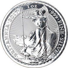 Coin, Great Britain, Britannia, 2 Pounds - 1 Oz, 2017, MS(65-70), Silver