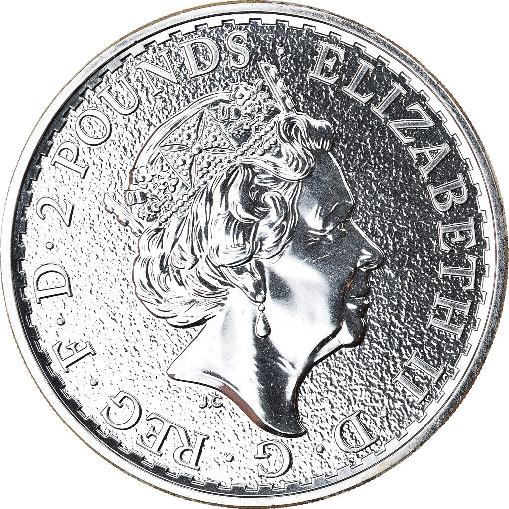 Coin, Great Britain, Britannia, 2 Pounds - 1 Oz, 2017, MS(65-70), Silver