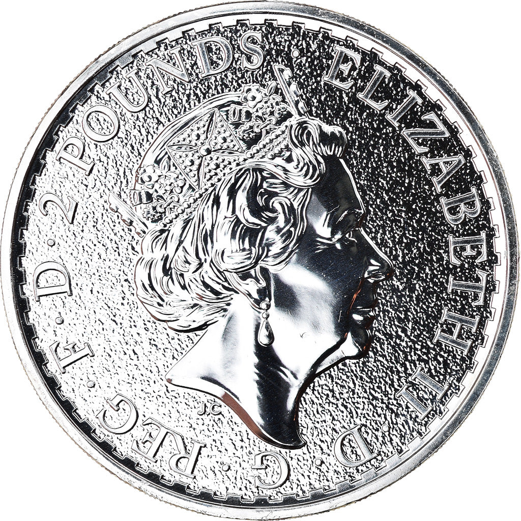 Coin, Great Britain, Britannia, 2 Pounds - 1 Oz, 2016, MS(65-70), Silver