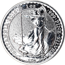 Coin, Great Britain, Britannia, 2 Pounds - 1 Oz, 2016, MS(65-70), Silver