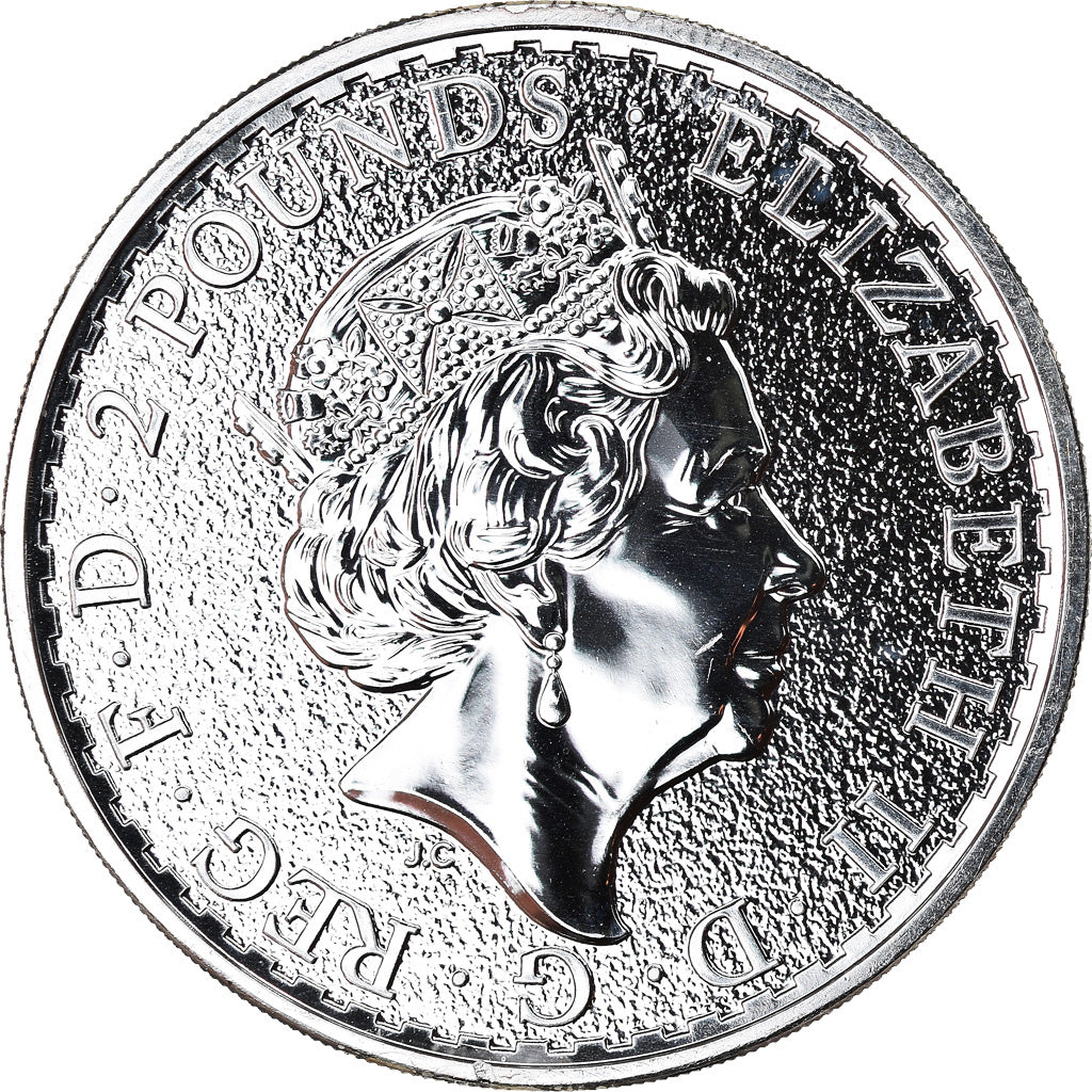 Moneta, Gran Bretagna, Britannia, 2 Pounds - 1 Oz, 2016, FDC, Argento