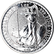 Coin, Great Britain, Britannia, 2 Pounds - 1 Oz, 2016, MS(65-70), Silver