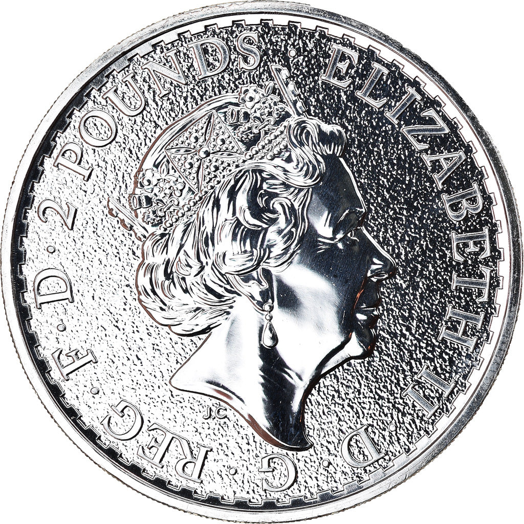 Coin, Great Britain, Britannia, 2 Pounds - 1 Oz, 2016, MS(65-70), Silver