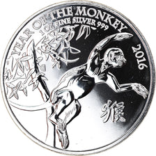 Coin, Great Britain, Year of the Monkey, 2 Pounds - 1 Oz, 2016, MS(65-70)