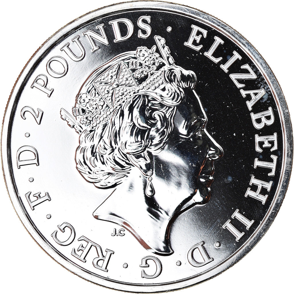 Coin, Great Britain, Year of the Monkey, 2 Pounds - 1 Oz, 2016, MS(65-70)