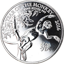 Coin, Great Britain, Year of the Monkey, 2 Pounds - 1 Oz, 2016, MS(65-70)