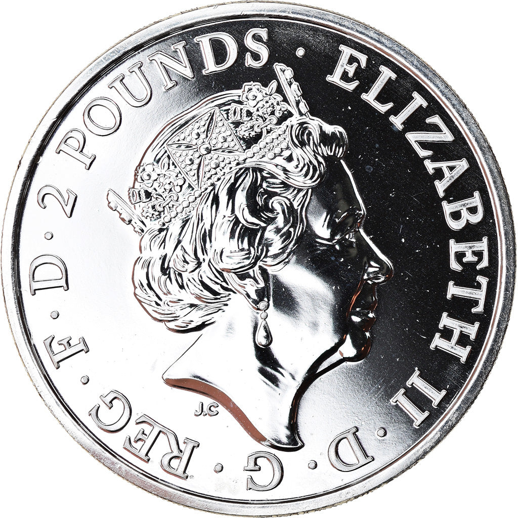 Coin, Great Britain, Year of the Monkey, 2 Pounds - 1 Oz, 2016, MS(65-70)
