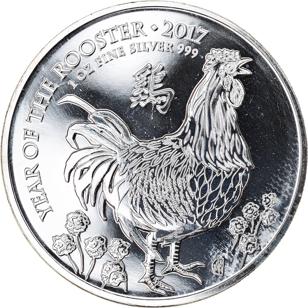 Coin, Great Britain, Year of the Rooster, 2 Pounds - 1 Oz, 2017, MS(65-70)