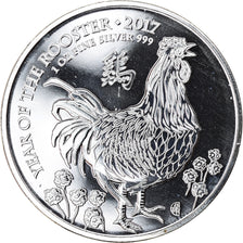Monnaie, Grande-Bretagne, Année du Coq, 2 Pounds - 1 Once, 2017, FDC, Argent