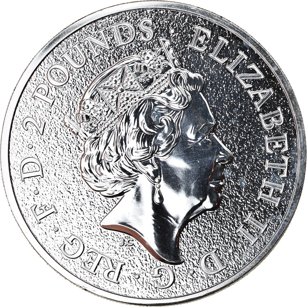 Coin, Great Britain, Big Ben, 2 Pounds - 1 Oz, 2017, MS(65-70), Silver