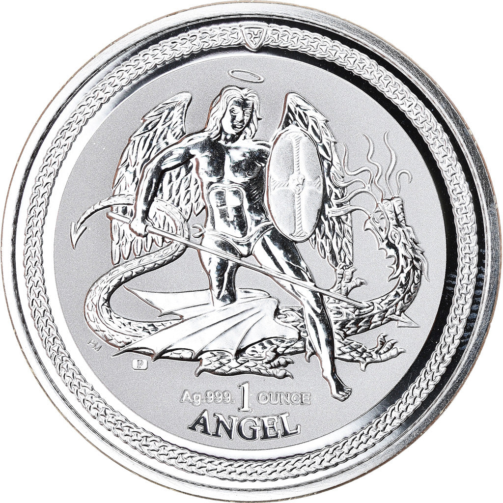 Coin, Isle of Man, Angel, Ounce, 2016, MS(65-70), Silver