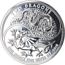 Munten, Groot Bretagne, Two Dragons, 2 Pounds - 1 Oz, 2018, FDC, Zilver