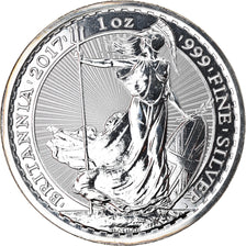 Coin, Great Britain, Britannia, 2 Pounds - 1 Oz, 2017, MS(65-70), Silver