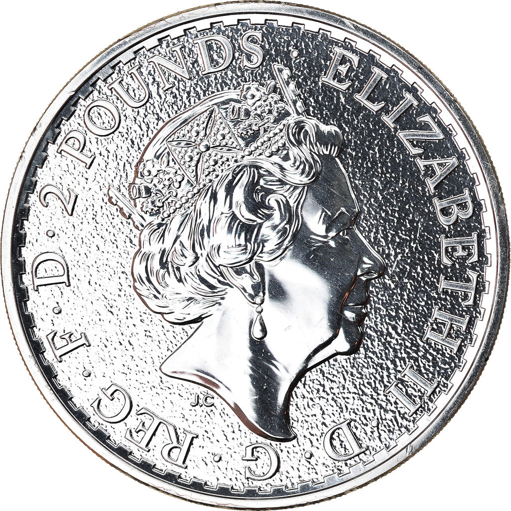 Coin, Great Britain, Britannia, 2 Pounds - 1 Oz, 2017, MS(65-70), Silver