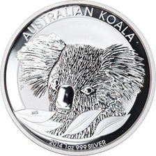 Coin, Australia, Australian Koala, 1 Dollar, 2014, 1 Oz, MS(65-70), Silver