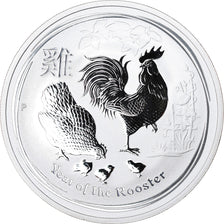 Coin, Australia, Year of the Rooster, Dollar, 2017, 1 Oz, MS(65-70), Silver