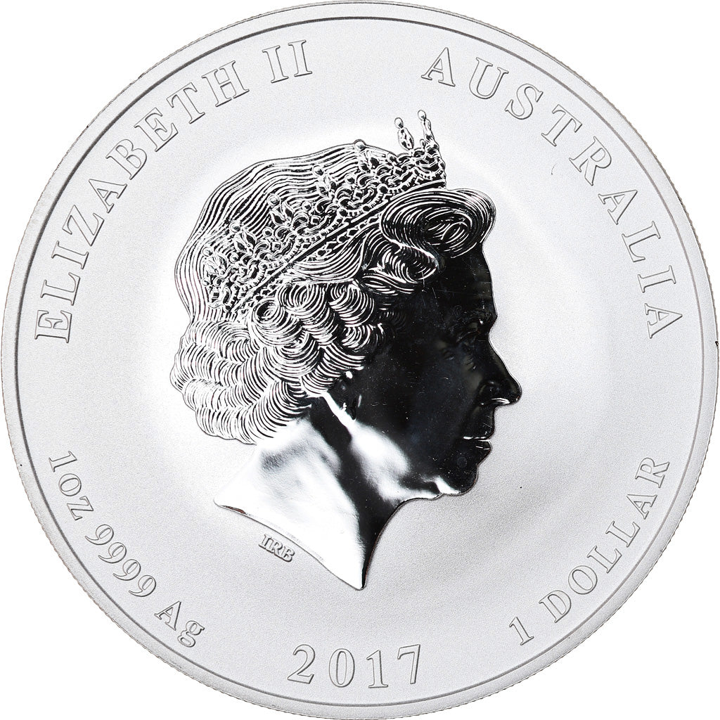 Coin, Australia, Year of the Rooster, Dollar, 2017, 1 Oz, MS(65-70), Silver