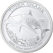 Coin, Australia, Tiger Shark, 50 Cents, 2016, 1/2 Oz, MS(65-70), Silver