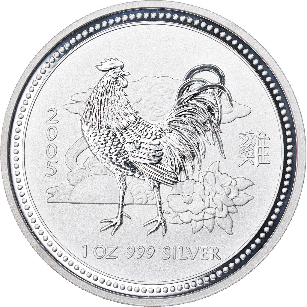 Monnaie, Australie, Année du Coq, Dollar, 2005, 1 Oz, FDC, Argent