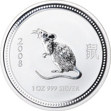Coin, Australia, Year of the Rat, Dollar, 2008, 1 Oz, MS(65-70), Silver