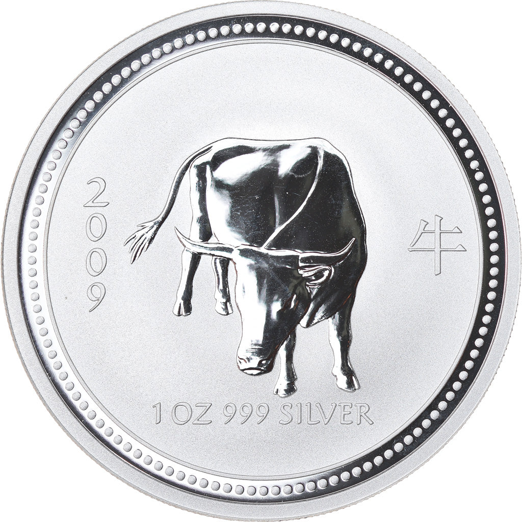 Coin, Australia, Year of the Ox, Dollar, 2009, 1 Oz, MS(65-70), Silver