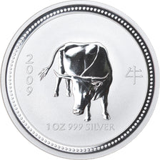 Coin, Australia, Year of the Ox, Dollar, 2009, 1 Oz, MS(65-70), Silver