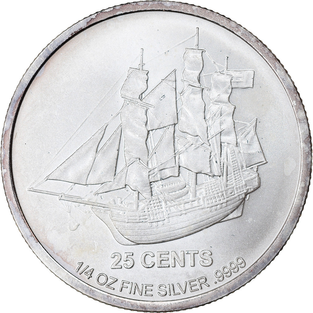 Coin, Cook Islands, Bounty, 25 Cents, 2015, 1/4 Oz, MS(65-70), Silver