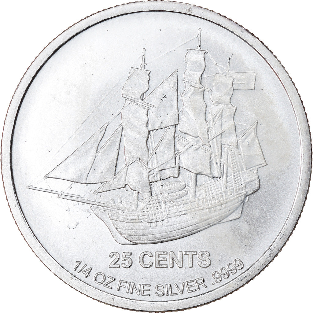 Coin, Cook Islands, Bounty, 25 Cents, 2015, 1/4 Oz, MS(65-70), Silver