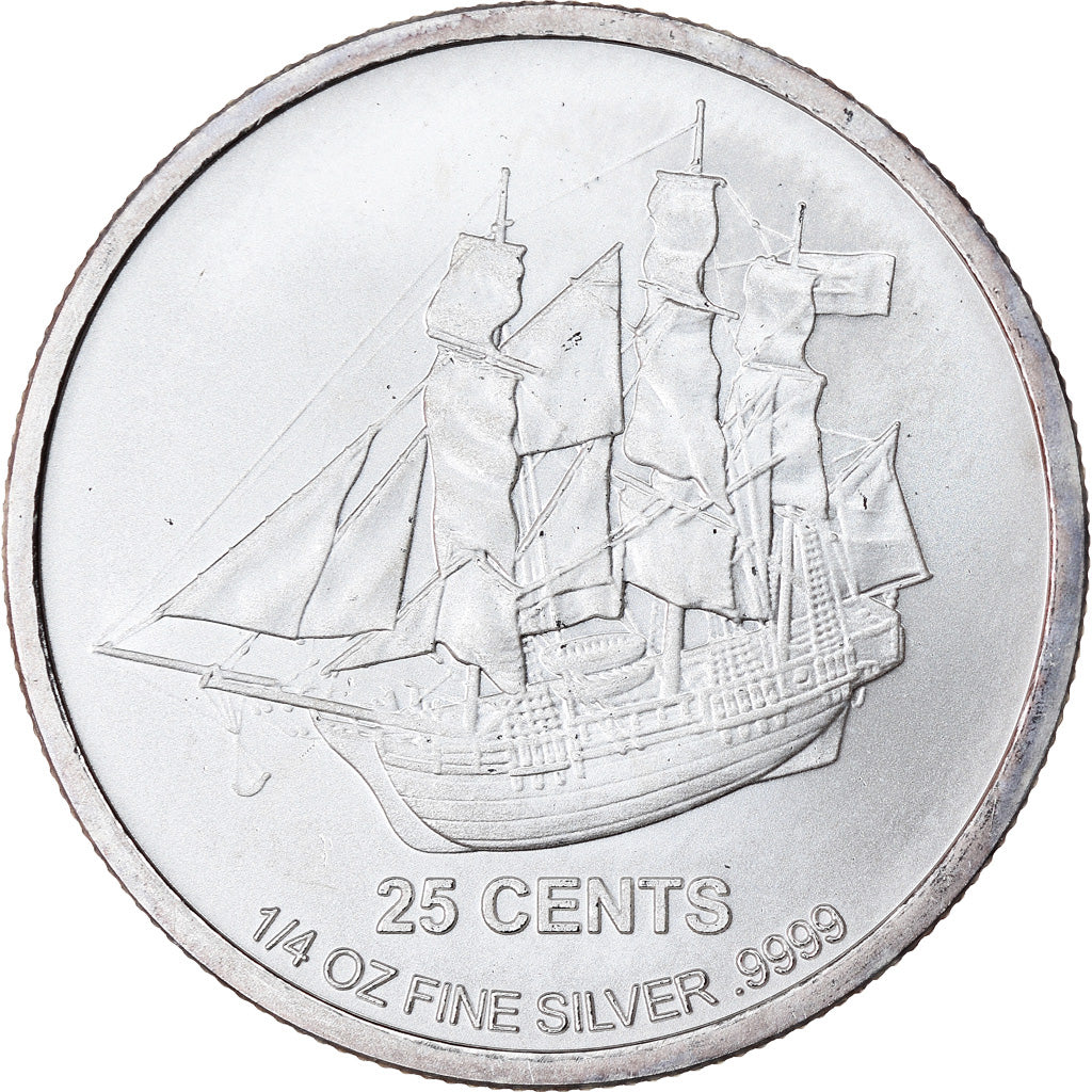 Coin, Cook Islands, Bounty, 25 Cents, 2015, 1/4 Oz, MS(65-70), Silver