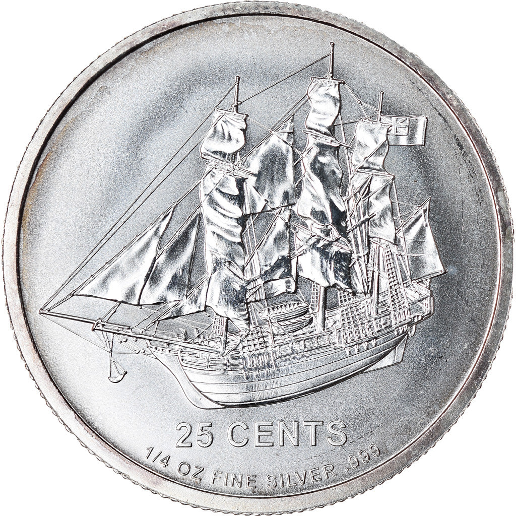 Coin, Cook Islands, Bounty, 25 Cents, 2012, 1/4 Oz, MS(65-70), Silver