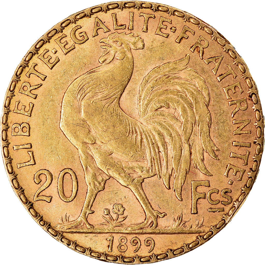 Moeda, França, Marianne, 20 Francs, 1899, Paris, AU(50-53), Dourado, KM:847