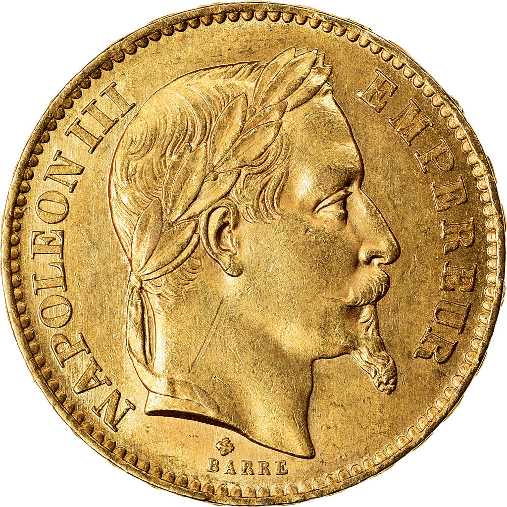 Moeda, França, Napoleon III, 20 Francs, 1867, Strasbourg, AU(55-58), Dourado