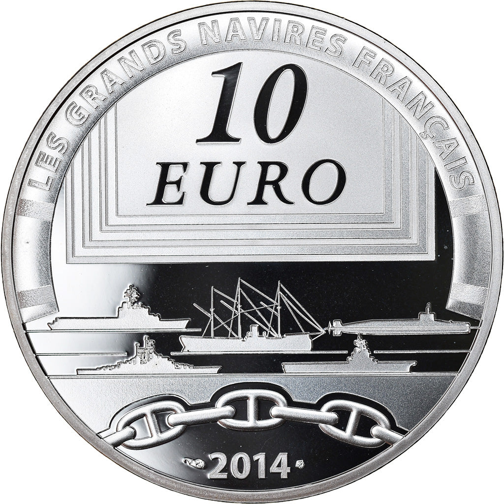 France, Monnaie de Paris, 10 Euro, Le Redoutable, 2014, Proof, MS(65-70), Silver