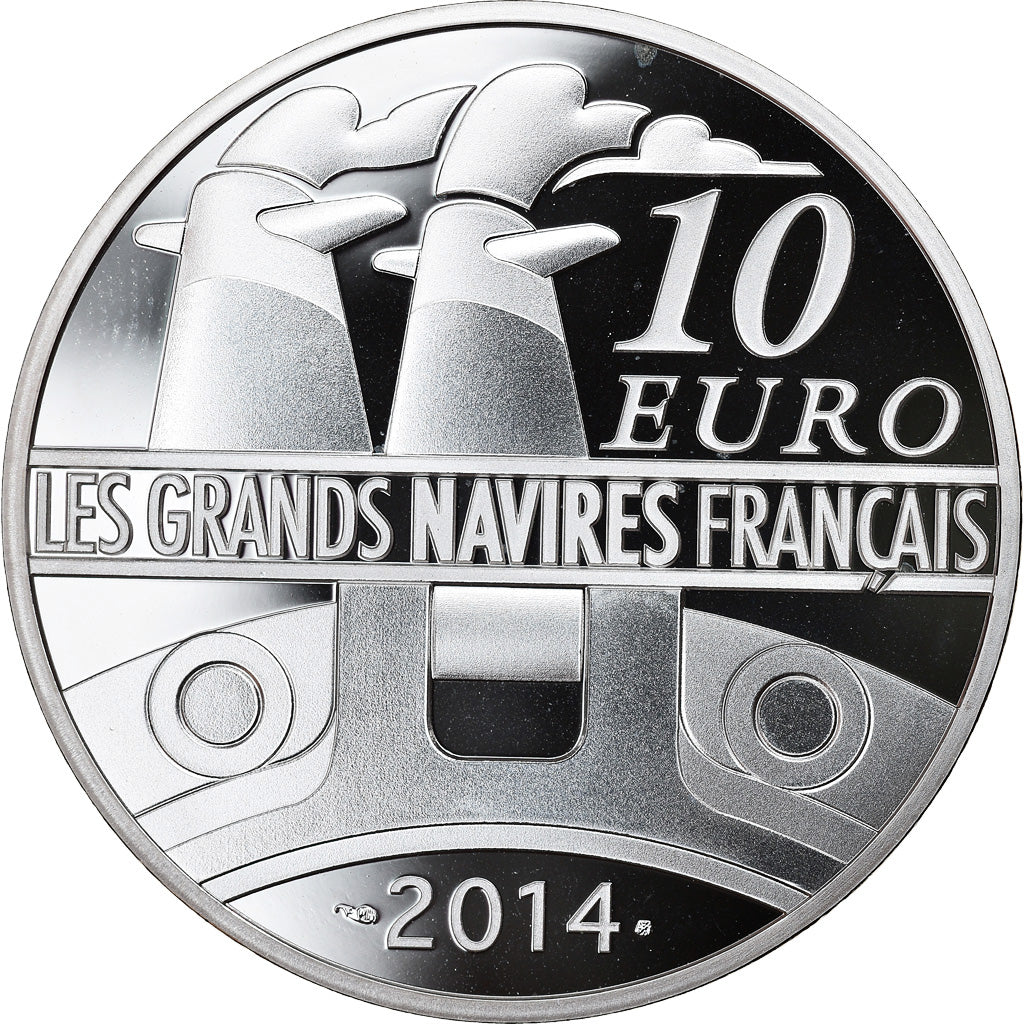 France, Monnaie de Paris, 10 Euro, Le Normandie, 2014, Proof, MS(65-70), Silver