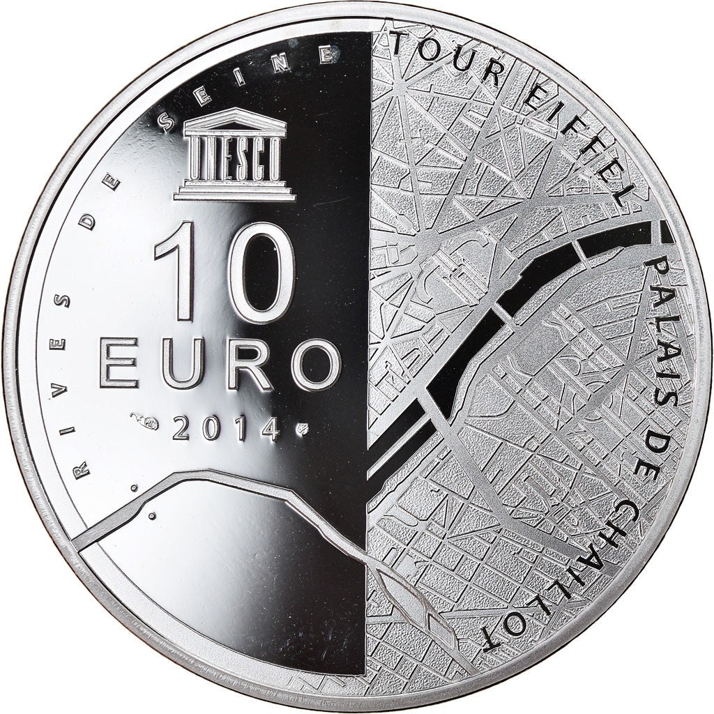 France, Monnaie de Paris, 10 Euro, Tour Eiffel et Palais de Chaillot, 2014