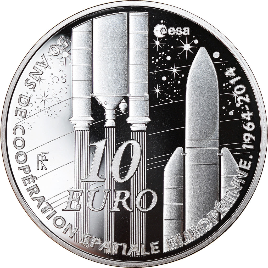 France, Monnaie de Paris, 10 Euro, Europa, Agence Spatiale Européenne, 2014