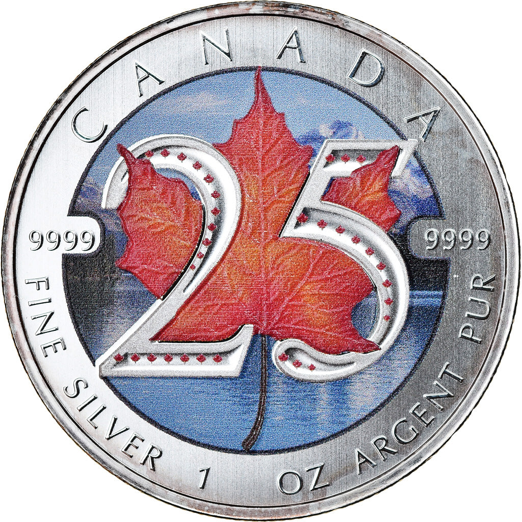 Coin, Canada, Maple Leaf 25th Anniversary, 5 Dollars, 2013, 1 Oz, MS(65-70)
