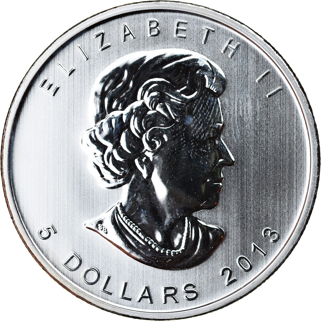 Coin, Canada, Maple Leaf 25th Anniversary, 5 Dollars, 2013, 1 Oz, MS(65-70)