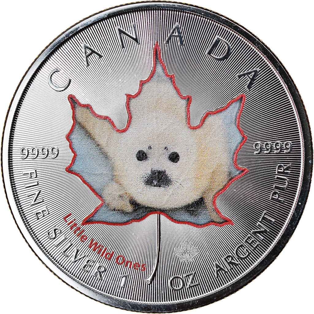 Coin, Canada, Maple Leaf, 5 Dollars, 2016, Little Wild Ones, Harp Seal