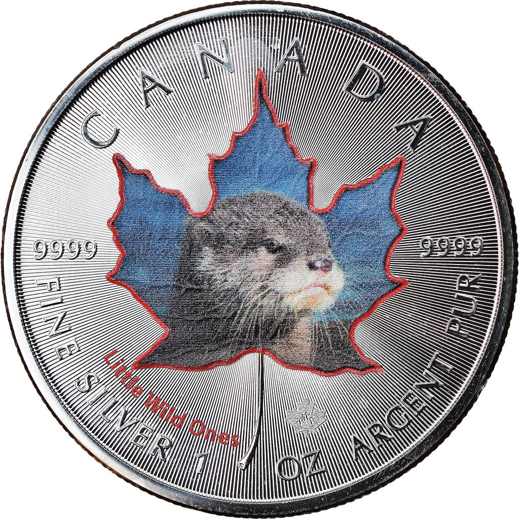 Coin, Canada, Maple Leaf, 5 Dollars, 2016, Little Wild Ones, Otter, MS(65-70)