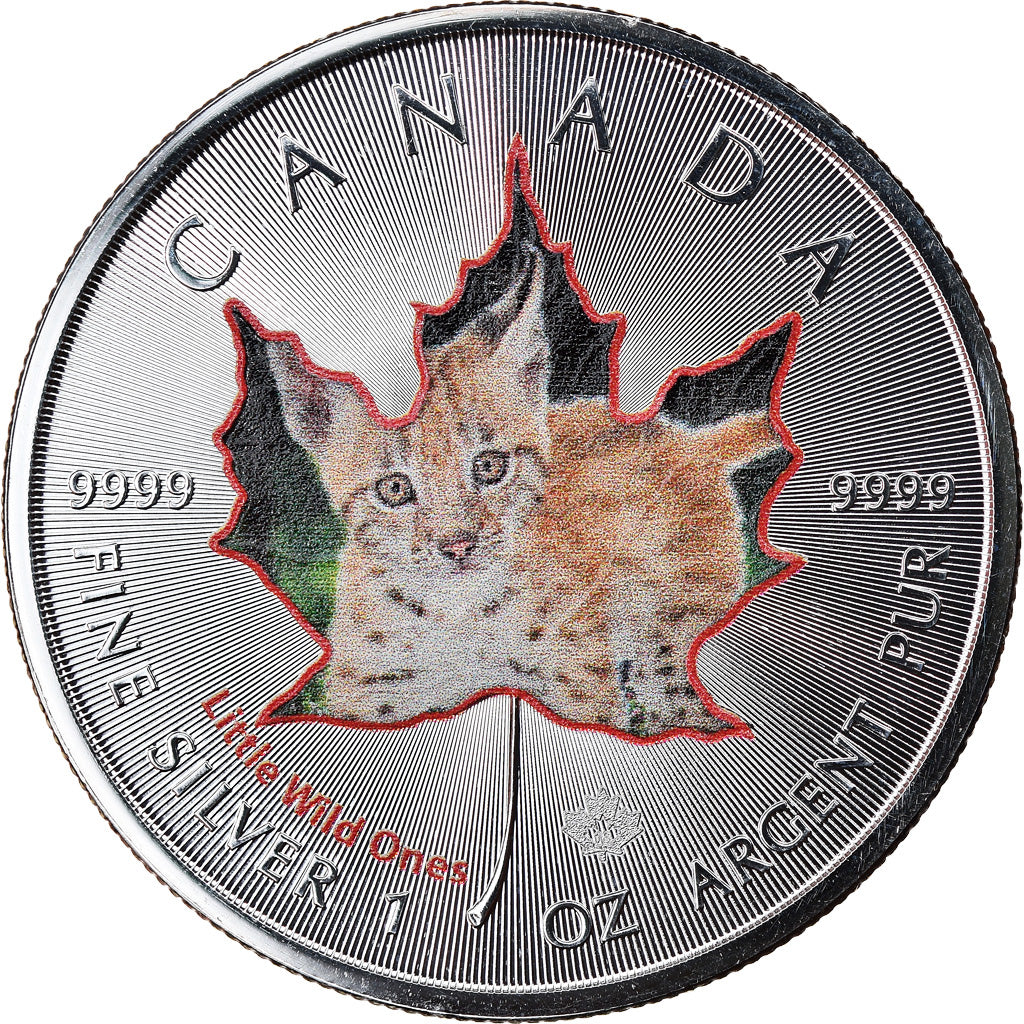 Coin, Canada, Maple Leaf, 5 Dollars, 2016, Little Wild Ones, Lynx, MS(65-70)